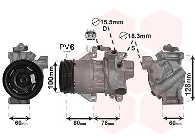 Van Wezel Kompressor, Klimaanlage [Hersteller-Nr. 5300K618] für Toyota von VAN WEZEL