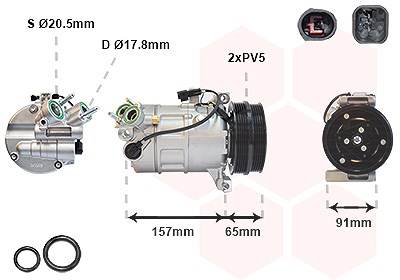 Van Wezel Kompressor, Klimaanlage [Hersteller-Nr. 5901K700] für Volvo von VAN WEZEL