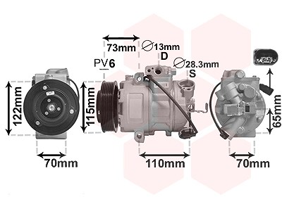 Van Wezel Kompressor, Klimaanlage [Hersteller-Nr. 7600K018] für Seat, Skoda, VW von VAN WEZEL