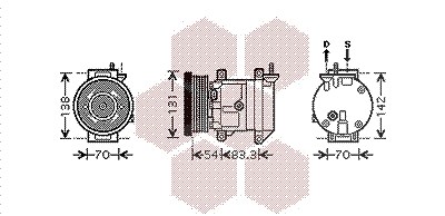 Van Wezel Kompressor, Klimaanlage [Hersteller-Nr. 8100K071] für Chevrolet, Daewoo von VAN WEZEL