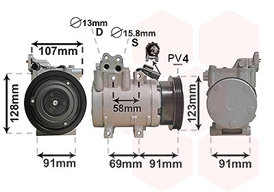 Van Wezel Kompressor, Klimaanlage [Hersteller-Nr. 8200K161] für Kia, Hyundai von VAN WEZEL