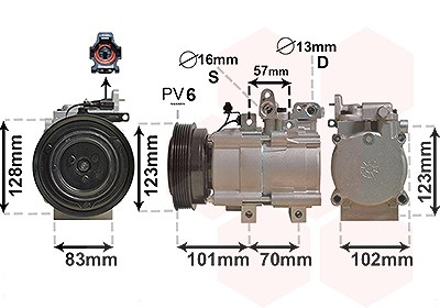 Van Wezel Kompressor, Klimaanlage [Hersteller-Nr. 8200K219] für Hyundai, Kia von VAN WEZEL