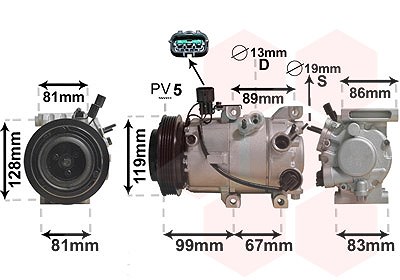 Van Wezel Kompressor, Klimaanlage [Hersteller-Nr. 8200K414] für Kia, Hyundai von VAN WEZEL