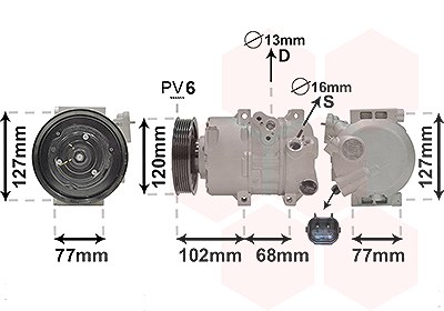 Van Wezel Kompressor, Klimaanlage [Hersteller-Nr. 8201K713] für Kia von VAN WEZEL