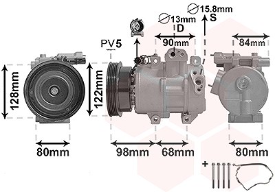 Van Wezel Kompressor, Klimaanlage [Hersteller-Nr. 8300K192] für Kia von VAN WEZEL