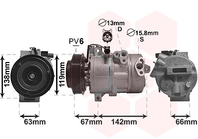 Van Wezel Kompressor, Klimaanlage [Hersteller-Nr. 8300K216] für Kia von VAN WEZEL