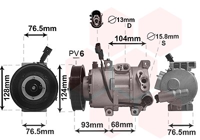 Van Wezel Kompressor, Klimaanlage [Hersteller-Nr. 8300K242] für Kia von VAN WEZEL