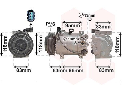 Van Wezel Kompressor, Klimaanlage [Hersteller-Nr. 8300K282] für Kia von VAN WEZEL