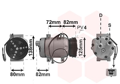 Van Wezel Kompressor Klimaanlage [Hersteller-Nr. 0300K178] für Audi, VW von VAN WEZEL