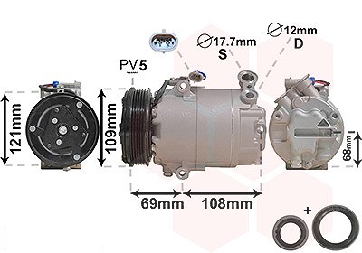 Van Wezel Kompressor Klimaanlage [Hersteller-Nr. 3700K317] für Opel von VAN WEZEL