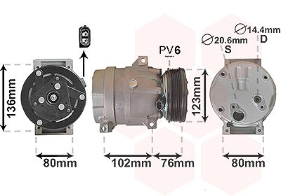 Van Wezel Kompressor Klimaanlage [Hersteller-Nr. 4300K069] für Nissan, Opel, Renault von VAN WEZEL