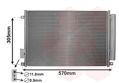 Van Wezel Kondensator, Klimaanlage [Hersteller-Nr. 17005347] für Fiat, Ford von VAN WEZEL