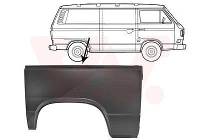 Van Wezel Kotflügel hinten, unten rechts (Beifahrerseite) [Hersteller-Nr. 5870148] für VW von VAN WEZEL