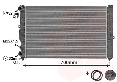 Van Wezel Kühler, 630 x 400 mm [Hersteller-Nr. 03002123] für Audi, Skoda, VW von VAN WEZEL