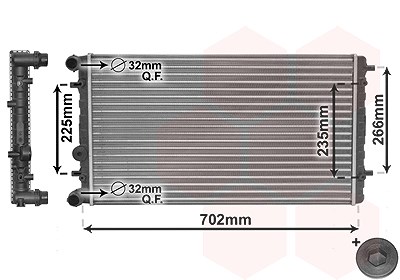 Van Wezel Kühler, 650 x 361 mm 1,8-2,0-1,9TD [Hersteller-Nr. 58002174] für VW von VAN WEZEL