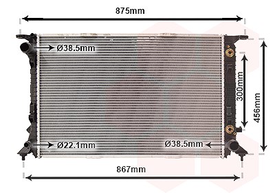 Van Wezel Kühler, Motorkühlung [Hersteller-Nr. 03002291] für Audi, Porsche von VAN WEZEL