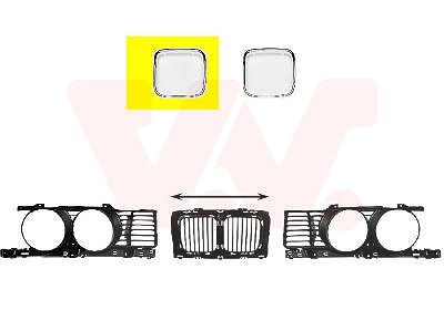 Van Wezel Kühlergitter, Rahmen, chrom, 94- [Hersteller-Nr. 0635518] für BMW von VAN WEZEL