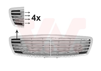 Van Wezel Kühlergitter [Hersteller-Nr. 3041518] für Mercedes-Benz von VAN WEZEL