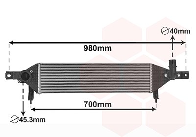 Van Wezel Ladeluftkühler [Hersteller-Nr. 33004409] für Nissan von VAN WEZEL