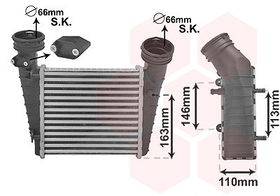 Van Wezel Ladeluftkühler [Hersteller-Nr. 58004238] für Skoda, VW von VAN WEZEL