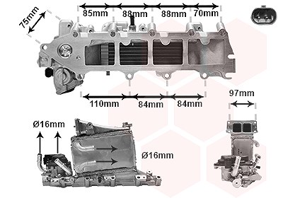 Van Wezel Ladeluftkühler [Hersteller-Nr. 58004376] für Audi, Seat, Skoda, VW von VAN WEZEL