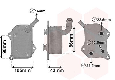 Van Wezel Ölkühler, Motoröl [Hersteller-Nr. 03003414] für Audi, VW von VAN WEZEL