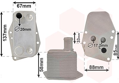 Van Wezel Ölkühler, Motoröl [Hersteller-Nr. 06003555] für BMW von VAN WEZEL