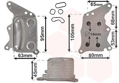 Van Wezel Ölkühler, Motoröl [Hersteller-Nr. 06013729] für Citroën, Ds, Mini, Opel, Peugeot von VAN WEZEL