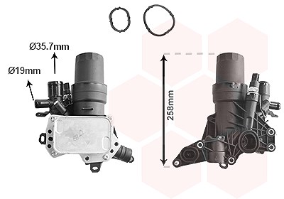 Van Wezel Ölkühler, Motoröl [Hersteller-Nr. 13013715] für Nissan von VAN WEZEL