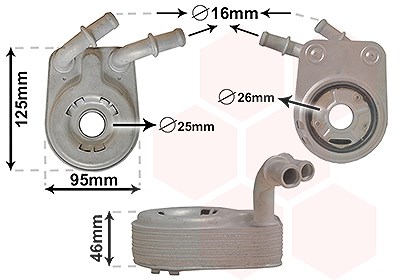 Van Wezel Ölkühler, Motoröl [Hersteller-Nr. 17003458] für Alfa Romeo, Fiat, Lancia von VAN WEZEL