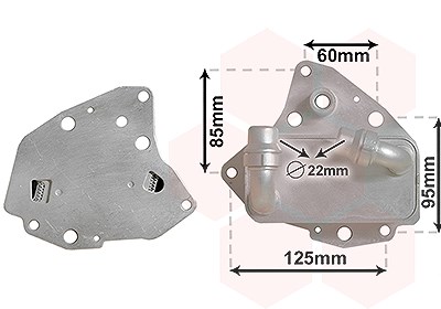 Van Wezel Ölkühler, Motoröl [Hersteller-Nr. 17013704] für Alfa Romeo, Fiat, Lancia, Opel von VAN WEZEL