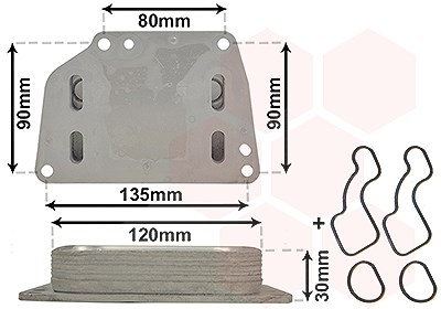 Van Wezel Ölkühler, Motoröl [Hersteller-Nr. 17013705] für Alfa Romeo, Citroën, Fiat, Opel, Peugeot von VAN WEZEL