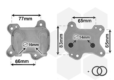 Van Wezel Ölkühler, Motoröl [Hersteller-Nr. 37003581] für Opel von VAN WEZEL