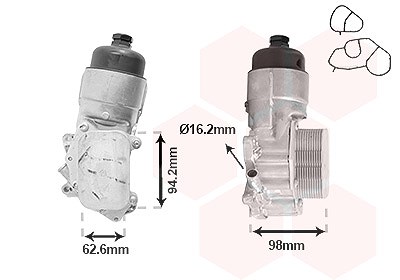 Van Wezel Ölkühler, Motoröl [Hersteller-Nr. 40013700] für Citroën, Ford, Mazda, Peugeot, Suzuki, Toyota, Volvo von VAN WEZEL