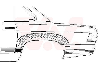 Van Wezel Radlauf, hinten rechts (Beifahrerseite) 2-türig [Hersteller-Nr. 3008146] für Mercedes-Benz von VAN WEZEL