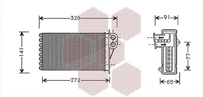 Van Wezel Wärmetauscher, Innenraumheizung [Hersteller-Nr. 40006356] für Peugeot von VAN WEZEL