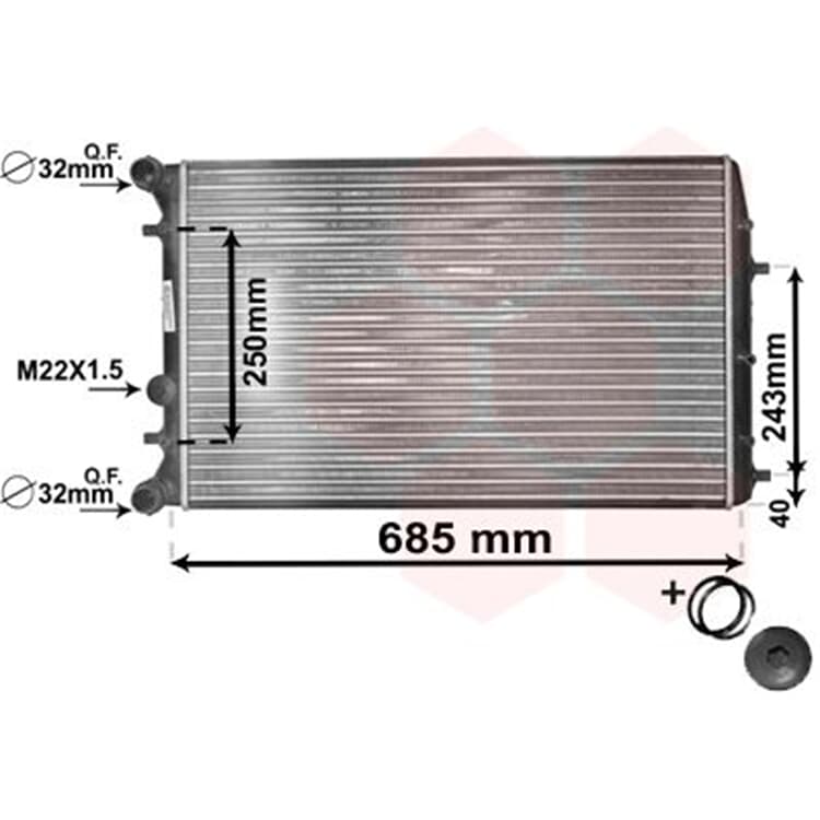 Van Wezel Wasserk?hler Seat Cordoba Ibiza Skoda Fabia VW Polo 9N Fox von VAN WEZEL