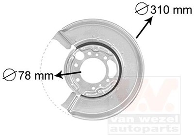 Van Wezel Deckblech Bremsscheibe Hinterachse links [Hersteller-Nr. 3075373] für Mercedes-Benz, Puch, VW von VAN WEZEL