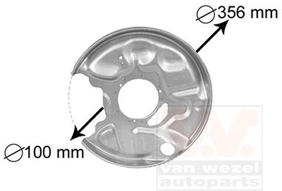 Van Wezel Deckblech Bremsscheibe hinten links [Hersteller-Nr. 3029373] für Audi, BMW, Fiat, Mercedes-Benz von VAN WEZEL