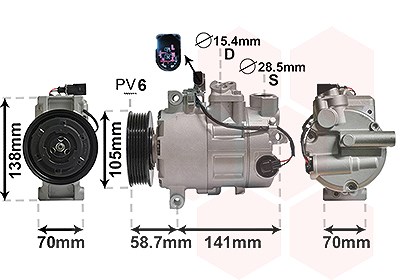 Van Wezel Kompressor, Klimaanlage [Hersteller-Nr. 0300K279] für Seat, Audi von VAN WEZEL