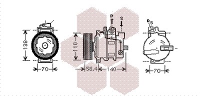 Van Wezel Kompressor, Klimaanlage [Hersteller-Nr. 5800K265] für VW, Audi von VAN WEZEL