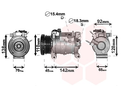 Van Wezel Kompressor, Klimaanlage [Hersteller-Nr. 0700K128] für Chrysler von VAN WEZEL