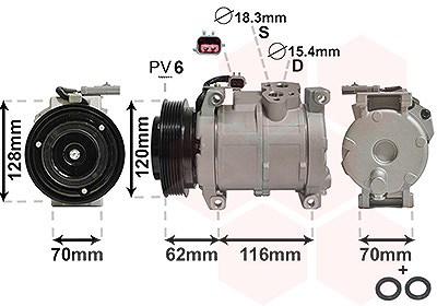 Van Wezel Kompressor, Klimaanlage [Hersteller-Nr. 0700K109] für Chrysler von VAN WEZEL