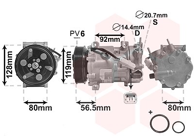 Van Wezel Kompressor, Klimaanlage [Hersteller-Nr. 0900K242] für Citroën, Peugeot von VAN WEZEL