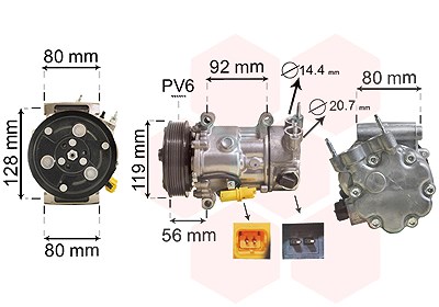 Van Wezel Kompressor, Klimaanlage [Hersteller-Nr. 0900K255] für Citroën, Peugeot von VAN WEZEL