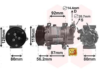 Van Wezel Kompressor, Klimaanlage [Hersteller-Nr. 0900K214] für Citroën, Fiat, Peugeot von VAN WEZEL