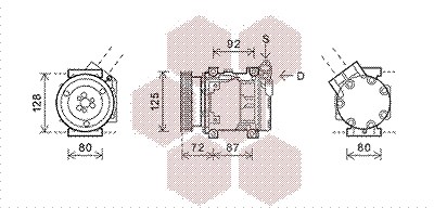 Van Wezel Kompressor, Klimaanlage [Hersteller-Nr. 4300K468] für Dacia, Renault von VAN WEZEL