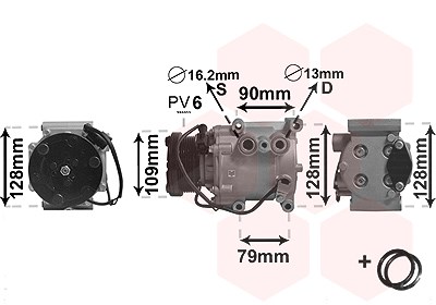 Van Wezel Kompressor, Klimaanlage [Hersteller-Nr. 1800K105] für Ford, Mazda von VAN WEZEL