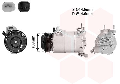 Van Wezel Kompressor, Klimaanlage [Hersteller-Nr. 1800K392] für Ford, Volvo von VAN WEZEL