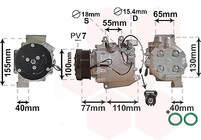 Van Wezel Kompressor, Klimaanlage [Hersteller-Nr. 2500K208] für Honda von VAN WEZEL